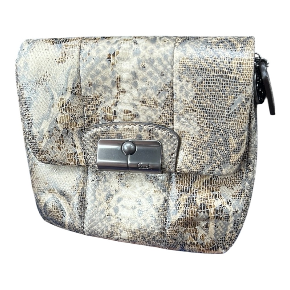 Coach Kristin Crossbody Bag In Brown Embossed Python Leather